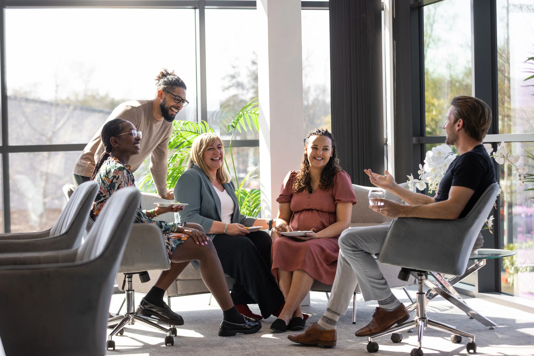 Founders and investors collaborating in a modern conference room
